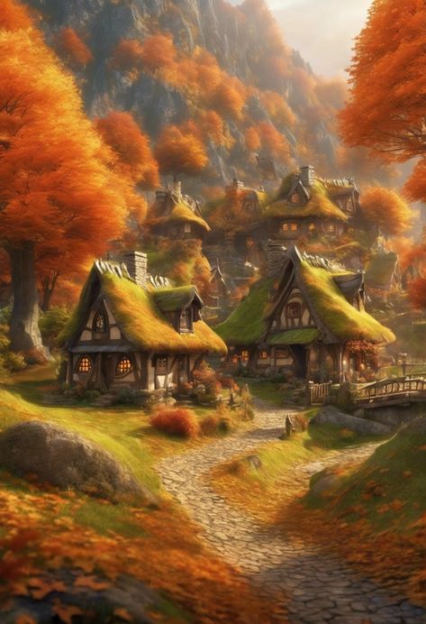 Elvish Forest Village Check more at https://paintlyx.com/elvish-forest-village/ Forest Village Fantasy Art, Forest Village, Fantasy Village, Forest Elf, Fantasy Forest, Fantasy City, Fantasy Artwork, Fantasy World, The Hobbit