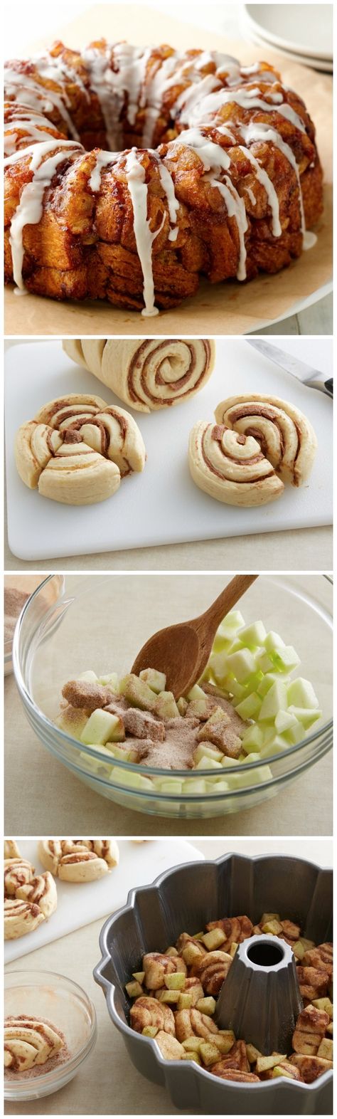 This monkey bread made using Pillsbury Grands! rolls, apple and flavored with cinnamon is perfect for breakfast and brunch! Apple Cinnamon Monkey Bread, Cinnamon Monkey Bread, Monkey Bread Recipe, Pillsbury Grands, Sweet Dough, Ooey Gooey, Monkey Bread, Bundt Pan, Homemade Caramel