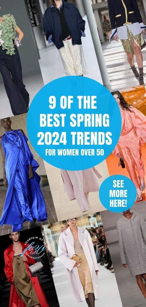 Spring will be here before you know it. What are the new fashion trends for Spring 2024 for women over 50? Rad on to find out. #trends #springtrends #over50 #fashion #style Styles For Spring 2024, Trends For Spring 2024, Spring 2024 Style Trends, Trend Spring 2024, Trends For 2024 Fashion, Spring Clothes 2024, Spring 2024 Womens Fashion Trends, Spring Styles 2024, Colors For Spring 2024