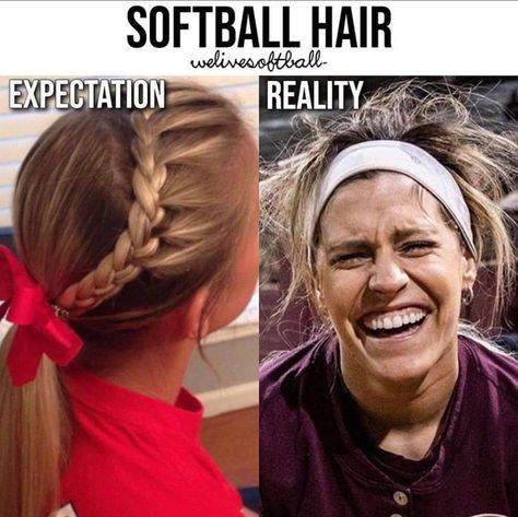 Softball Room, Softball Memes, Softball Funny, Softball Problems, Softball Catcher, Softball Hairstyles, Expectation Reality, Softball Quotes, Softball Life