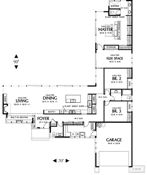 L Shaped Ranch, L Shaped House Plans, L Shaped House, Flex Space, California Ranch, Ranch Style House Plans, Garage House Plans, Passive Solar, Passive House