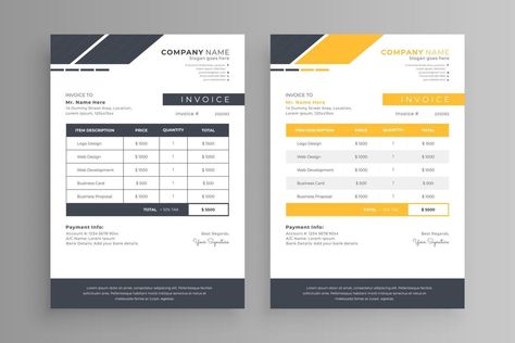 yellow and gray stripe invoice design Invoice Sample, Invoice Design, Graffiti Characters, Company Names, Grey Stripes, Web Development, Vector Art, Adobe Illustrator, Vector Free