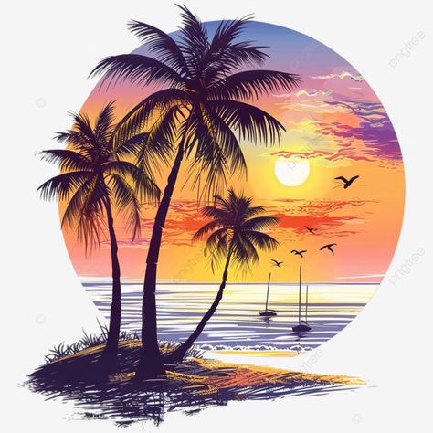 tropical paradise palm trees on a beach at sunset palm tree beach sunset png Palm Tree Clip Art, Sunset Clipart, Sunset Png, Palm Tree Png, Sea Drawing, Palm Tree Vector, Beach Png, Sunset Tattoos, Palm Tree Beach