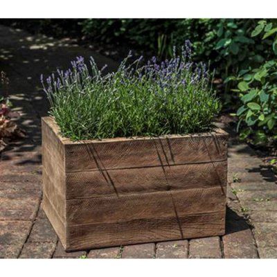 Campania International Barn Board Planter Stone Planter, Laying Decking, Campania International, Rectangle Planters, Wooden Planter, Stone Planters, Stone Barns, Barn Board, Pallet Garden