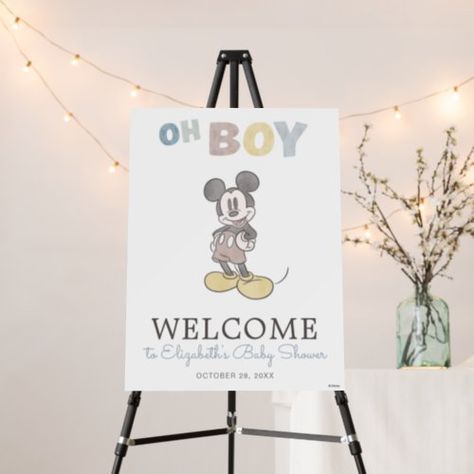 $46.80 | Oh Boy Mickey Mouse Baby Shower Welcome Sign #mickey mouse, mickey, disney, modern, baby shower, mickey mouse baby shower, mickey baby shower, disney baby shower, welcome sign, welcome poster Classic Disney Baby Shower Ideas, Disney Boy Baby Shower Ideas, Mickey Mouse Baby Shower Ideas For Boys, Mickey Baby Shower Ideas, Disney Theme Baby Shower Ideas, Disney Baby Shower Ideas For Boys, Vintage Disney Baby Shower Ideas, Disneyland Baby Shower Ideas, Disney Themed Baby Shower Ideas