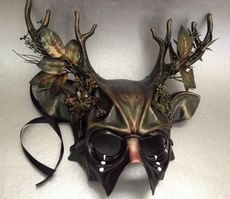 Dark Olive Green Forest Earth Modusa Woodland Antler | Etsy Enchanted Forest Home Decor, Animal Masquerade Mask, Animal Masquerade, Forest Home Decor, Deer Mask, Couples Masquerade Masks, Masquerade Ball Party, Masquerade Ball Mask, Forest Home