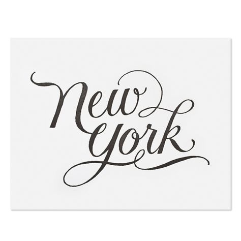 NEW YORK PRINT  $50.00  Our New York print is letterpress printed by hand on antique machinery. Black ink on white archival paper. Fits a standard 11 x 14 frame.  Calligraphy by Lisa Holtzman. Inspiration Typographie, New York Graffiti, Sugar Paper, Typography Love, Calligraphy Wall Art, I Love Ny, Paper News, Types Of Lettering, Blue Bloods