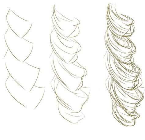 Simple curl reference  ~<3 3b Hair Drawing Reference, Curls Reference Drawing, How To Draw Ringlets Curly Hair, Curl Tutorial Drawing, How To Draw Spiral Curls, How To Draw Curled Hair, How To Draw Loose Curls, Ringlet Curls Drawing, Liquid Hair Drawing