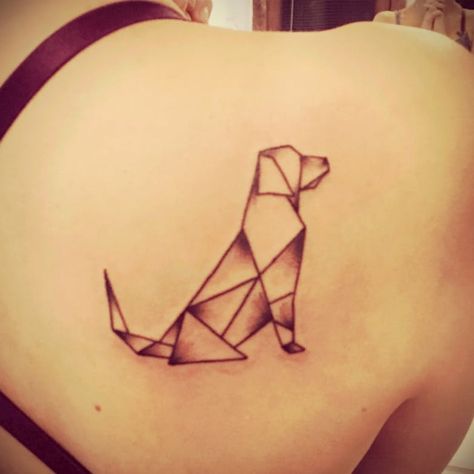 Sketches Dog, Sara Tattoo, Geometric Dog Tattoo, Golden Retriever Tattoo, Labrador Silhouette, Silhouette Tattoo, Origami Dog, Origami Tattoo, Tatoo Inspiration