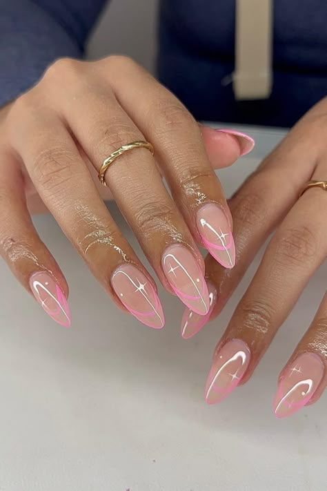 Yellow Chrome Nails, Yellow Chrome, Cute Almond Nails, Yellow French, Chrome Nails Designs, Broken Nails, Pointed Nails, Summery Nails, Classy Acrylic Nails