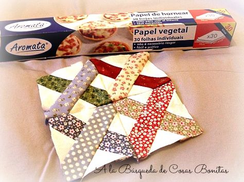 A la Búsqueda de Cosas Bonitas: El patchwork y el papel de vegetal de hornear Quilt Block Tutorial, Patch Quilt, English Paper Piecing, Paper Piecing, Patchwork Quilts, Quilt Blocks, Gift Wrapping, Patchwork