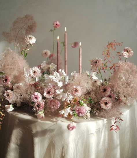 Waiting For Autumn, Sustainable Flowers, Hello Sunday, Pink Table, Wedding Flower Decorations, Floral Backdrop, Beautiful Bouquet Of Flowers, Wedding Tablescapes, Pink Baby Shower