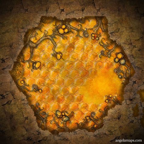 The Hive ⋆ Angela Maps - Battle Maps for D&D and other RPGs Building Map, Tabletop Rpg Maps, Dungeon Maps, D D Maps, The Hive, Bee Art, Fantasy Map, Dungeon Master, Tabletop Rpg