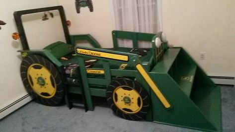 John Deere bed John Deer Bedrooms, John Deere Bed Frame, Tractor Beds For Boys, John Deere Bed, John Deere Boys Room, John Deere Bedroom, Tractor Bedroom, John Deere Room, Tractor Bed