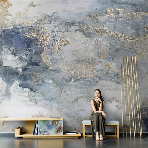 Cheap Wallpapers, Buy Quality Home Improvement Directly from China Suppliers:beibehang Custom 3d wallpaper mural French abstract graffiti net red art oil painting living room TV background wall sofa wallpa Enjoy ✓Free Shipping Worldwide! ✓Limited Time Sale ✓Easy Return. Marble Design Wallpaper, Tiny Bedroom Ideas, Ombre Wall Art, Wallpaper For Home Wall, Best Bedroom Colors, Ombre Wall, New Apartment Ideas, New House Design, Blue Office