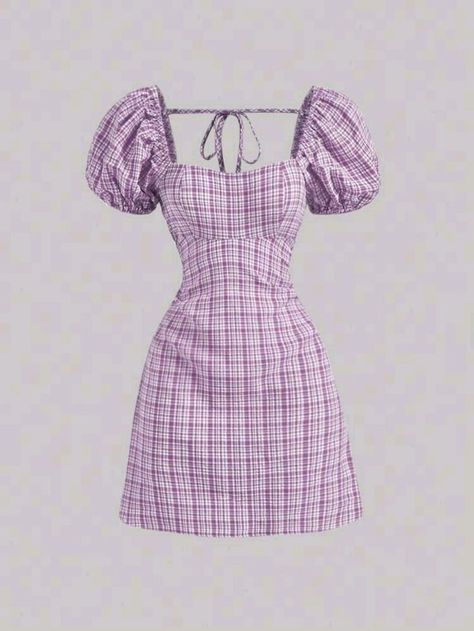 Purple Dress Short, Purple Dress Casual, 2000s Japanese Fashion, Neat Casual Outfits, Cute Dress Outfits, Elegant Dresses Classy, Puff Sleeve Dress, Easy Trendy Outfits, Cute Fall Outfits