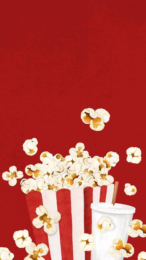 Red Food Background, Popcorn Wallpaper, Popcorn Background, Cinema Wallpaper, Butterfly Phone Wallpaper, Instagram Story Background, Popcorn Movie, Story Background, Food Background