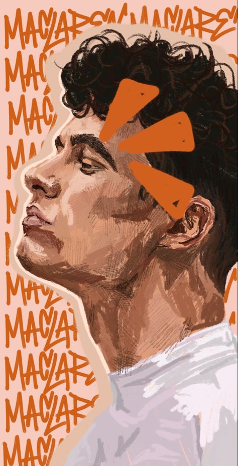 A digital drawing of lando norris the formula 1 mclaren racer. With a orange background with mclaren written on top in a darker orange colour using graffiti tag lettering. Lando Norris Sketch, Lando Norris Painting, Lando Norris Drawing, F1 Drawing, F1 Artwork, F1 Art, Christmas Fonts, Watch Wallpaper, Gcse Art