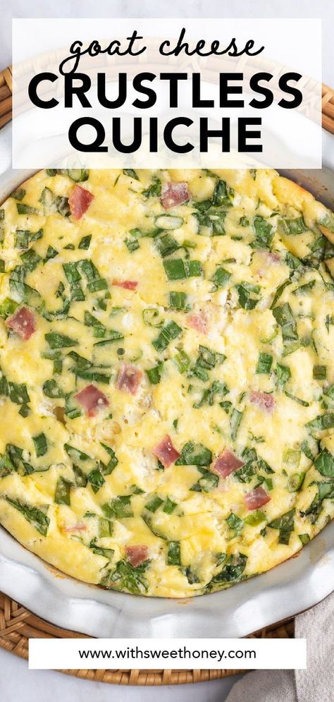 Goat Cheese Breakfast Casserole, Quiche Egg To Milk Ratio, Dairy Free Quiche Crustless, Gluten Free Dairy Free Quiche, Dairy Free Quiche, Dairy Free Quiche Recipes, Gluten Free Quiche Recipes, Breakfast Quiche Sausage, Ham And Spinach Quiche