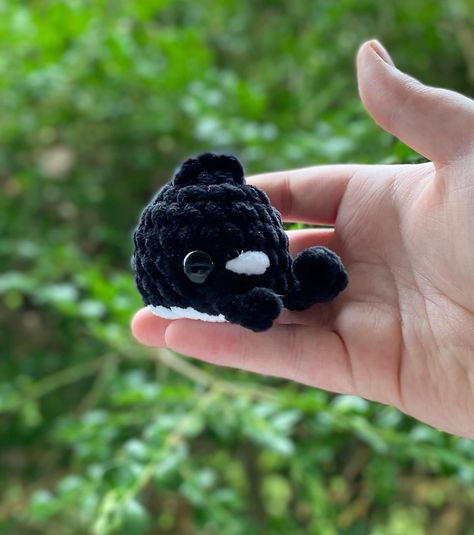 Baby Orca 🐳 using @chanels_crochet dolphin pattern! It came out so cute #crochet #crochetaddict #beginnercrochet #crochetwhale #minicrochet #amigurumi Crochet Orca Free Pattern, Crochet Orca, Orca Pattern, Crochet Dolphin, Dolphin Pattern, Crochet Whale, Instagram Baby, Simple Things, Crochet For Beginners