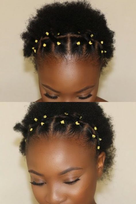 Short Natural Hair Styles Easy, Band Hairstyles, Rubber Band Hairstyles, Natural Hair Extensions, Hair Rubber Bands, 4c Natural, 4c Natural Hair, Pelo Afro, 4c Hair