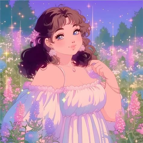 Plus Size Profile Picture, Plus Size Pfp, Plus Size Oc Art, Plus Size Character Design, My Melody Art, Pfp Princess, Chubby Female Character Art, Chubby Girl Art, Fat Princess