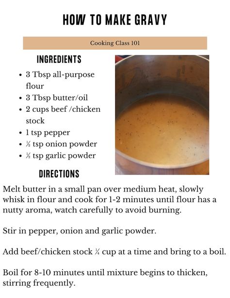 How to Make Gravy - Etsy Homemade Gravy Recipe, How To Make Gravy, Gravy Ingredients, Homemade Sauce Recipes, Beef Gravy, Food Play, Homemade Gravy, Gravy Sauce, Brown Gravy