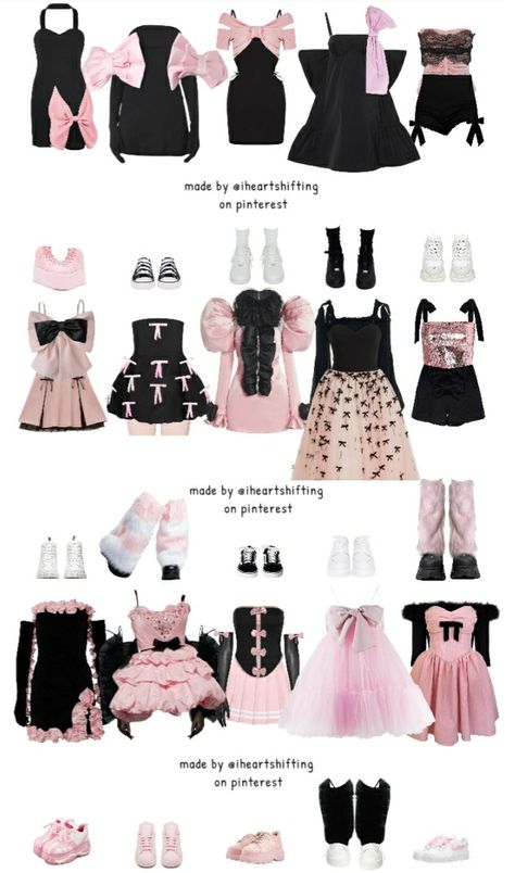 Matching Performance Outfits, The Idol Outfit Ideas, Shop Look Outfits Kpop, Alt Kpop Outfits, K Pop Shifting Outfits, Cute Kpop Outfits Pink, Kpop Idol Dress Outfit, Pink Idol Outfits, Pink Kpop Stage Outfits