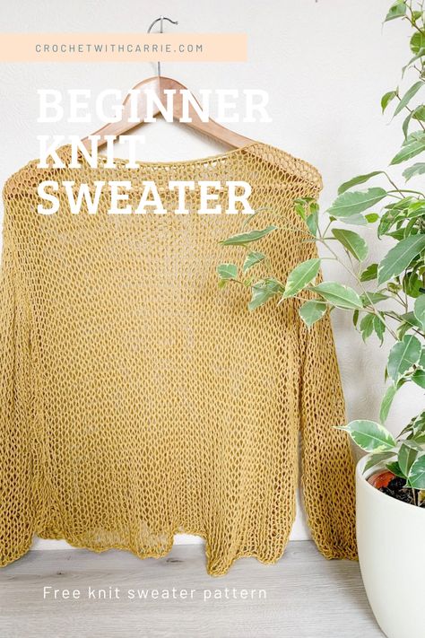 Free knit sweater pattern Knitting Cotton Sweater, Light Sweater Knitting Pattern, Loose Knit Sweater Knitting Pattern, Light Weight Knit Sweater Pattern, Simple Knit Sweater, Light Knitted Sweater, Loose Knit Sweaters Summer, Airy Knit Sweater, Knit Jumper Pattern Free