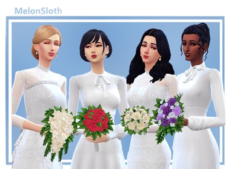 Sims 4 Wedding Cc, Cottage Core Wedding, Wall Arrangements, Black And White Wedding Theme, Sims 4 Cc Shoes, White Wedding Theme, Sims 4 Cc Skin, Sims Four, Best Sims