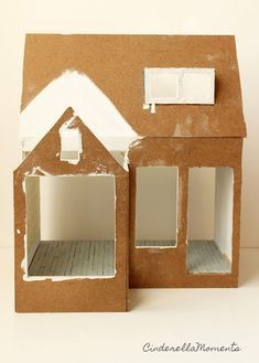 Cardboard Dollhouse Diy, Custom Dollhouse, Cinderella Moments, Felt House, House Template, Mini Houses, Homemade Dolls, Victorian Dollhouse, Cardboard House