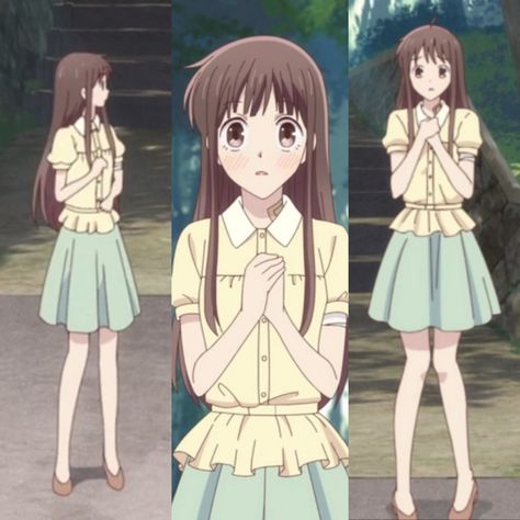 tohru honda yellow collared shirt, mint green skirt outfit Fruits Basket Outfits, Fruits Basket Inspired Outfits, Tohru Inspired Outfits, Tohru Honda Outfit Ideas, Tohru Honda Inspired Outfits, Mint Green Skirt Outfit, Mint Skirt Outfit, Tohru Honda Outfit, Tohru Honda Aesthetic