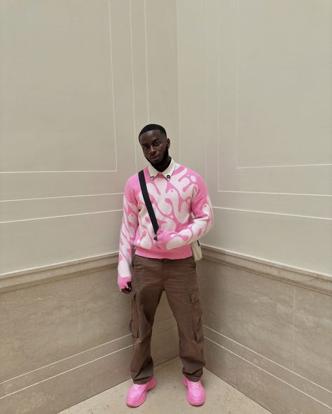 Who says men can’t wear pink 🐽 - - - - - - - - - - - #socialmediaisnotreallife #explore #jesusistheway #photooftheday Pink Outfits Men, Pink Outfit Men, Airport Fits, 90s Inspired Outfits, 24th Birthday, Pink Theme, Pink Men, Birthday Board, Pink Themes