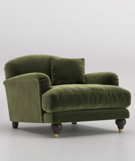 Comfy Armchair, Door Colors, London House, Velvet Armchair, Sponge Cake, Take A Seat, Delicate Details, Sitting Room, Green Velvet