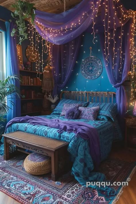 Awesome Beds, Fairy Room, Boho Bedroom Design, Teal Bedroom, Boho Style Bedroom, Diy Boho Decor, Dream Bedroom Inspiration, Home Vision Board, New Bedroom Ideas