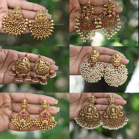 Temple jewellery jhumkas