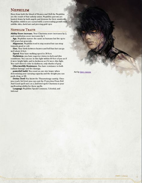 Dnd Nephilim, Dnd Playable Races, Dnd Homebrew Races, Dnd Species, Dnd 5e Races, Homebrew Races, 5e Races, Warlock Dnd, Dungeons And Dragons Races