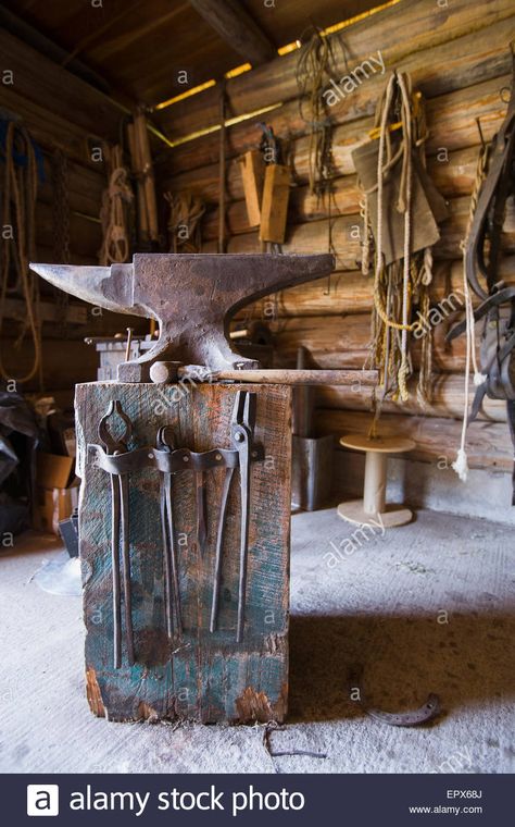 Usa, Montana, Anvil In Blacksmith Shop Stock Photo, Royalty Free Image: 82939602… Forging Tools, Pizza Shop, Anvils, Blacksmith Shop, Art Print Poster, Garden Essentials, Blacksmithing, Print Poster, Free Image