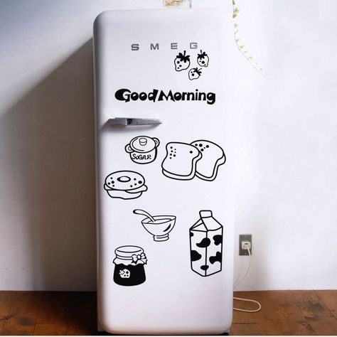 Wall Stickers Family, Fridge Wall, Fridge Makeover, Family Dining Room, Stickers Kitchen, Kitchen Fridge, Family Wall Decals, Good Morning Breakfast, Family Dining Rooms