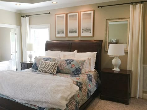 One Window Bedroom, Bedroom With One Window, Off Center Window, Bedroom Makeover Before And After, Bedroom Layout Ideas, Green Baby Room, Window Bedroom, Luxury Hotel Room, Neutral Bedrooms