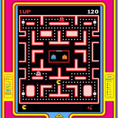 Nickel arcade - Ms Pac Man maze screen Pac Man Maze, 80s Theme Party, 80s Theme, Ra Ideas, School Memories, Survival Games, Pizza Hut, Oldies But Goodies, Arcade Game