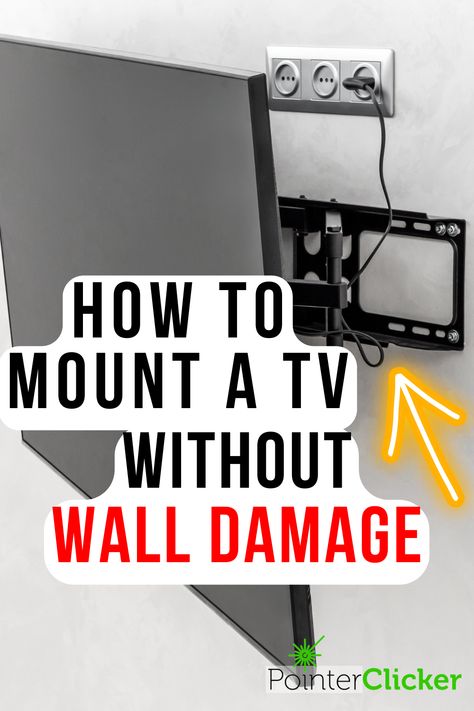 Discover two genius hacks to mount your Smart TV without causing any damage to your walls! Whether you're looking for Smart TV wall mount ideas for your living room, bedroom, or even a living room apartment, we've got you covered. Say goodbye to  with these creative solutions. Learn how to mount your Smart TV on the wall without studs or drilling and holes, and create a stunning entertainment center without the hassle. #TVWallMountIdeas
#TVWallMountEntertainmentCenter #TVTips #SmartTVHacks How To Mount A Tv On The Wall, Tv On Wall Ideas Living Room Mount Tv, Tv Wall Mount Ideas, Mounting A Tv, Tv On The Wall, Tv Holder, Tv Hacks, Rental Friendly, Living Room Apartment