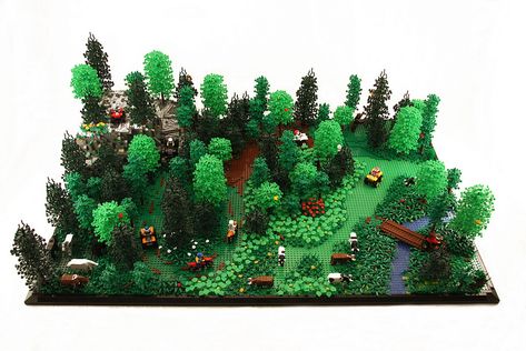 ATV trail in the forest/mountains | Quad (ATV) trail through… | Flickr Lego Mountain, Lego Tree, Lego Animation, Lego Hogwarts, Animation Ideas, Micro Lego, Lego Modular, Lego Trains, Lego Mini