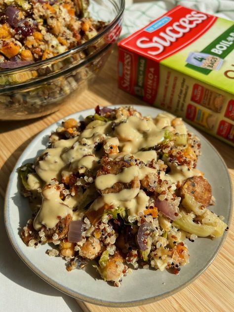 Fall Quinoa Salad, Fall Quinoa, Maple Tahini Dressing, Winter Foods, Scrumptious Food, Dairy Free Cheese, Tahini Dressing, Roasted Beets, Delicious Drinks