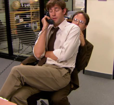 Dwight X Jim, Jim The Office Aesthetic, Jim X Dwight, Sitting In Lap, Jim Office, Sitting On Lap Pose, Sitting Meme, The Office Aesthetic, Jim And Dwight