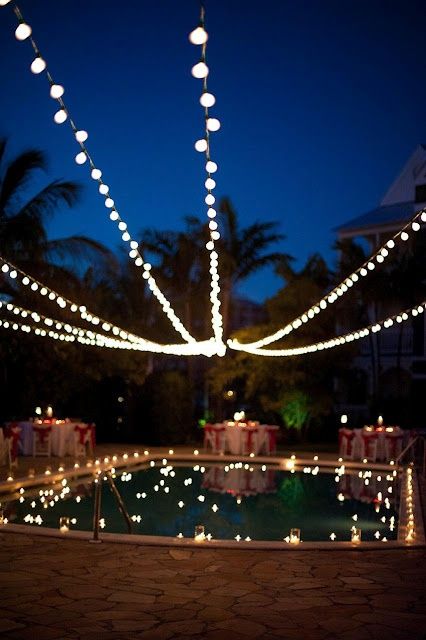 Pool Party on Pinterest | String Lights, Pool Parties and Pools Night Pool Party, Bahamas Wedding, Pool Party Outfits, Pool Party Decorations, Fiesta Tropical, Patio String Lights, Party Deco, Summer Pool Party, Pool Decor