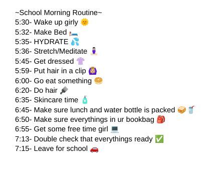 School Morning Routine 5:45, Routine App, Country Morning, Routine School, First Apartment Tips, Apartment Tips, School Routine For Teens, Morning Routine School, School Morning