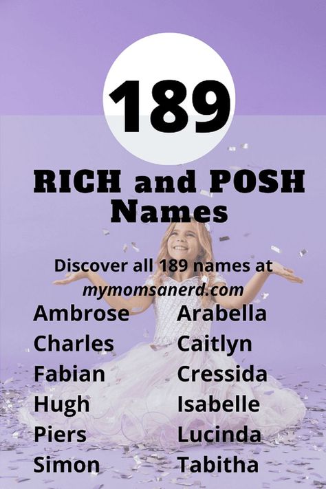 Discover 189 classy name ideas with strong rich vibes. Rich Names, Posh Names, Rich Vibes, Nerdy Baby, Vibe Check, Name Ideas, Baby Boy Names, Girl Names