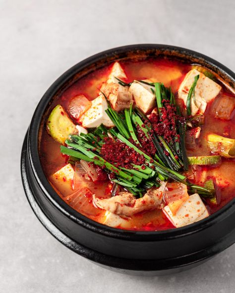 Doenjang Jjigae Recipe, Doenjang Jjigae, Jjigae Recipe, Tofu Stew, Soybean Paste, Stuffed Anaheim Peppers, Korea Food, Clouds Wallpaper, Fast Foods