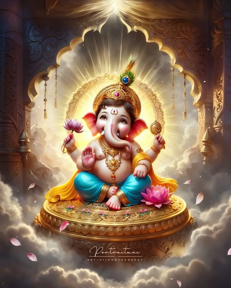 Happy Vinayagar Chathurthi, May Lord Ganesha remove all obstacles from your path and bless you with wisdom and prosperity. ❤️Lord Ganesha, the remover of obstacles and the god of new beginnings, symbolizes wisdom and intellect. His presence in our lives brings clarity and success in all endeavors. #ganesha #ganpati #ganeshchaturthi #bappa #bappamorya #vinayak #trust #ai #aiart #art #divine #aiportrait #aiportraits #cute #portraitxai #photography #aiposters Ganpati Bappa Poster, Ganpati Bappa Cartoon Images, God Images Wallpaper Hd Ganesh, Ganesh God Photos, God Ganesh Hd Wallpaper, Ganesh Chaturthi, Ganpati Bappa, Lord Ganesha, Ganesha